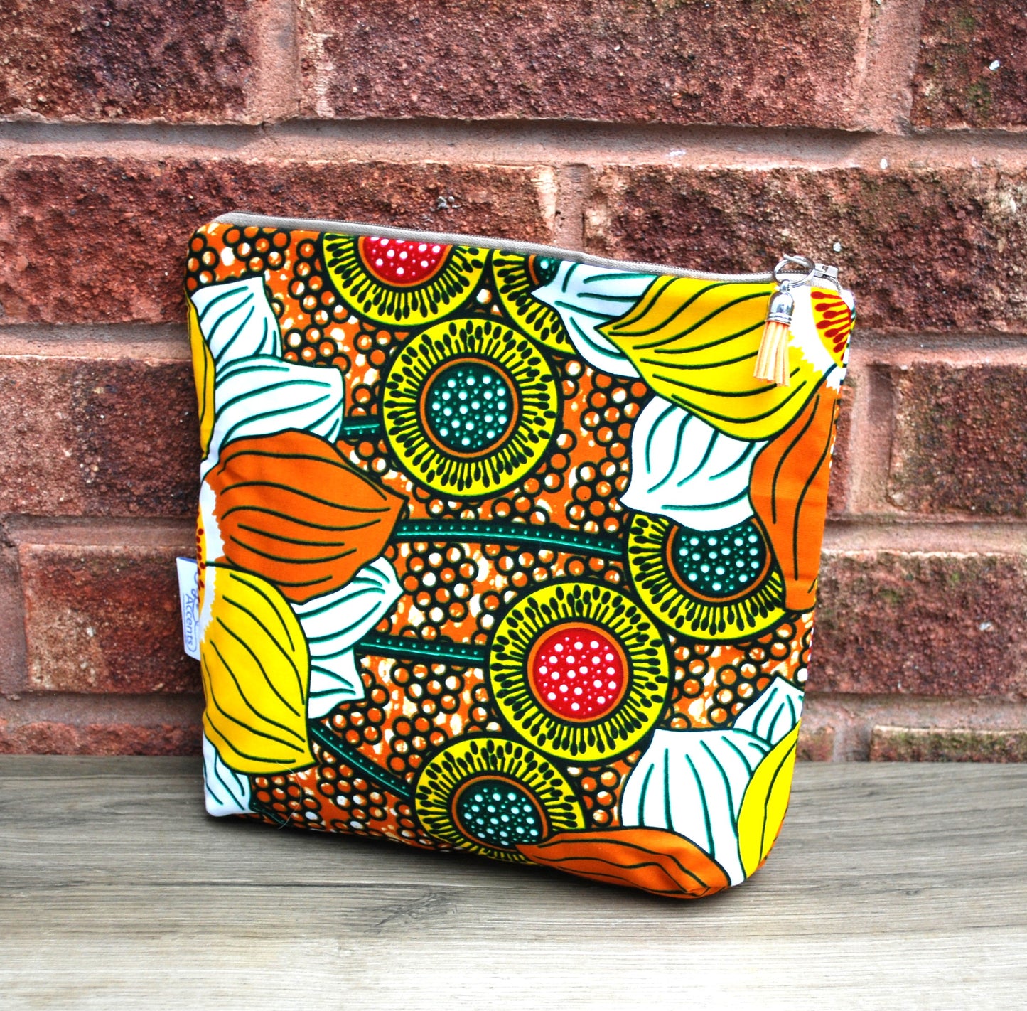 Floral African print fabric tall/large Wash Bag