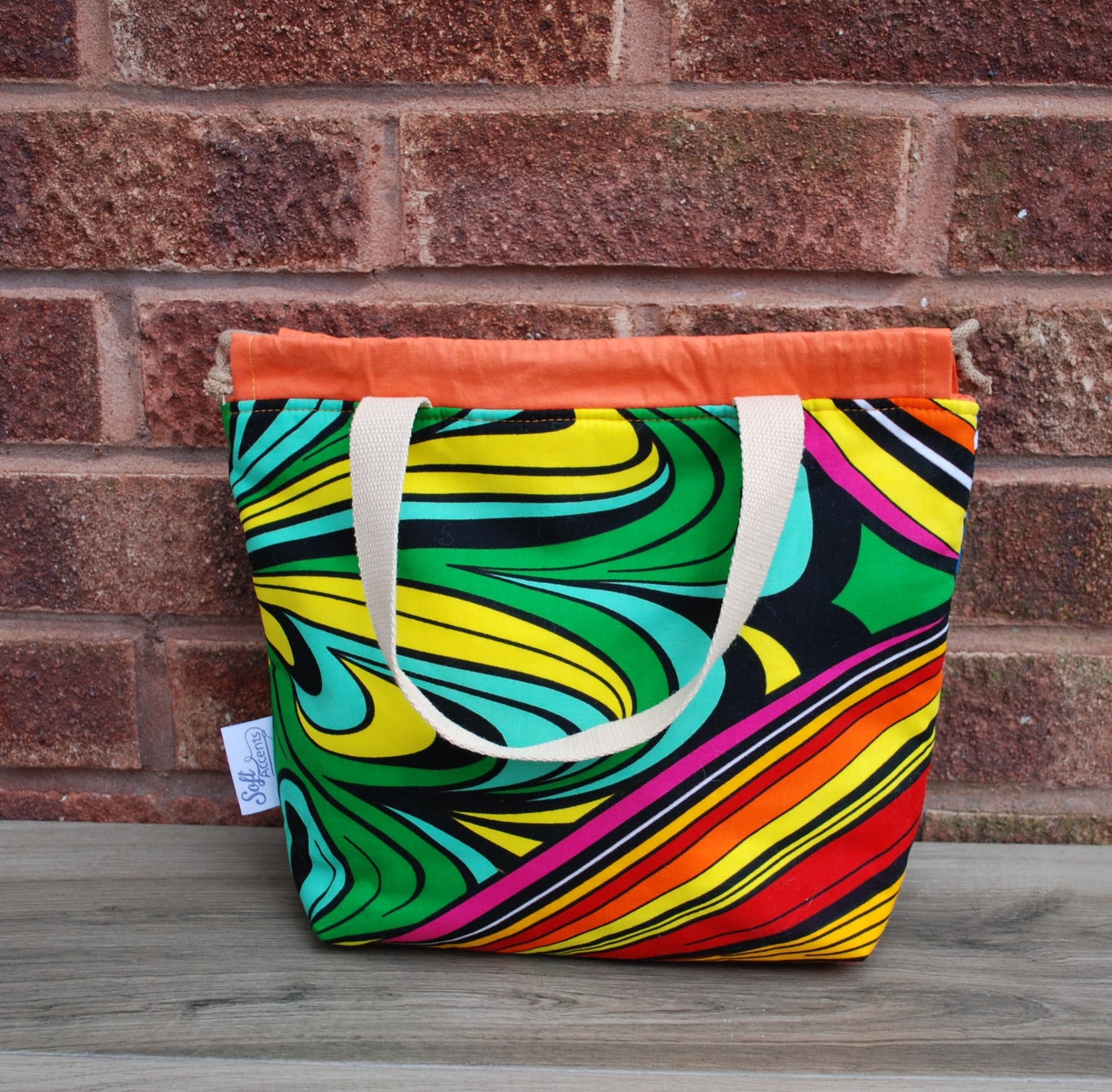 Rainbow African Print Fabric Medium Farai Project Bag