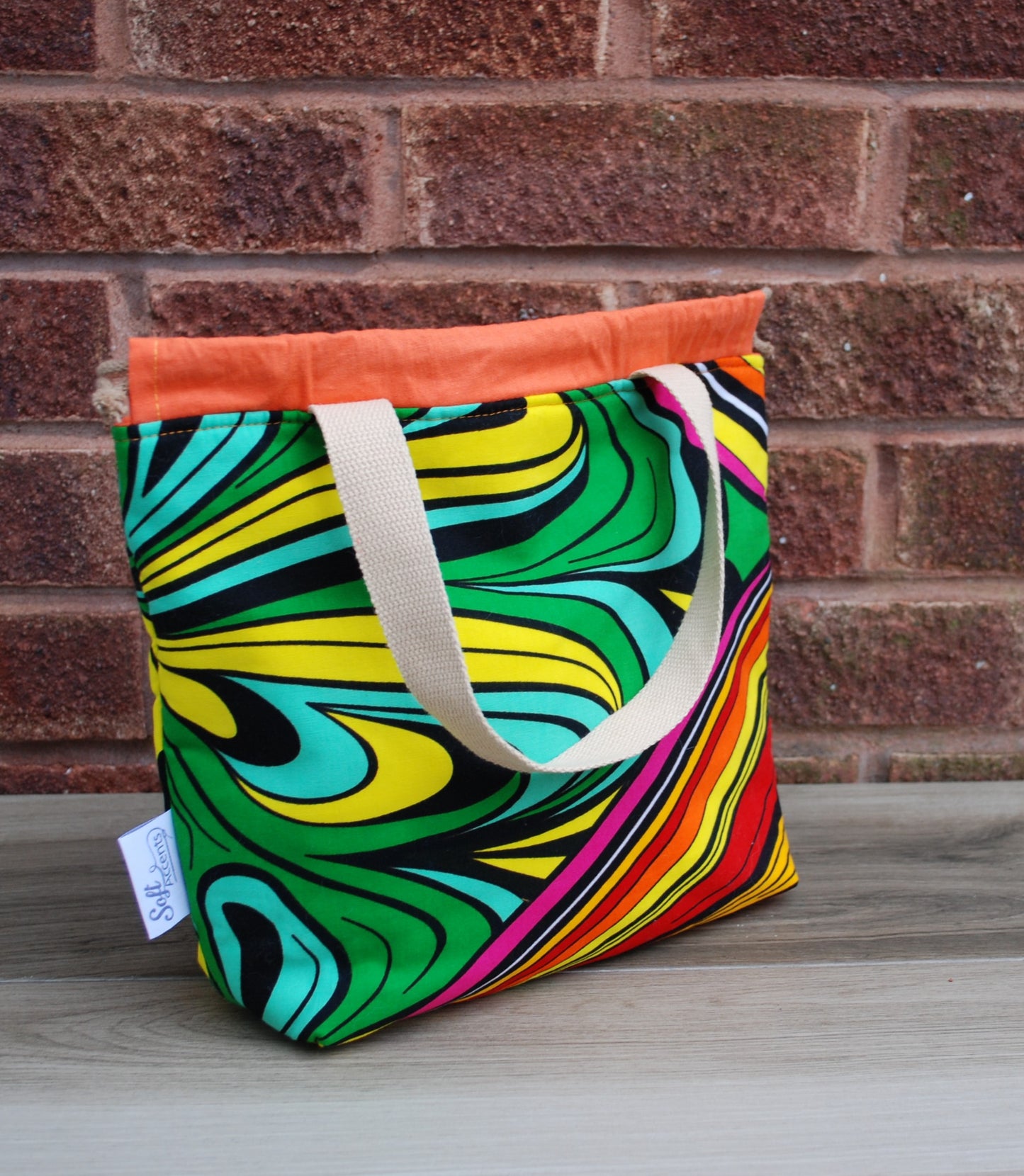 Rainbow African Print Fabric Medium Farai Project Bag