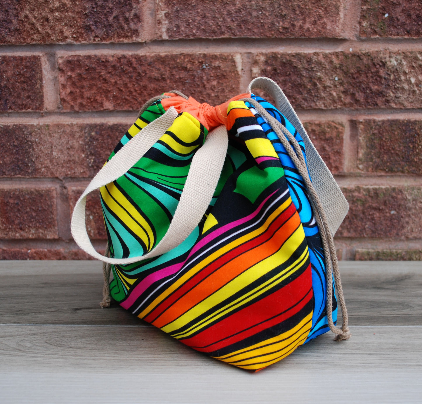 Rainbow African Print Fabric Medium Farai Project Bag