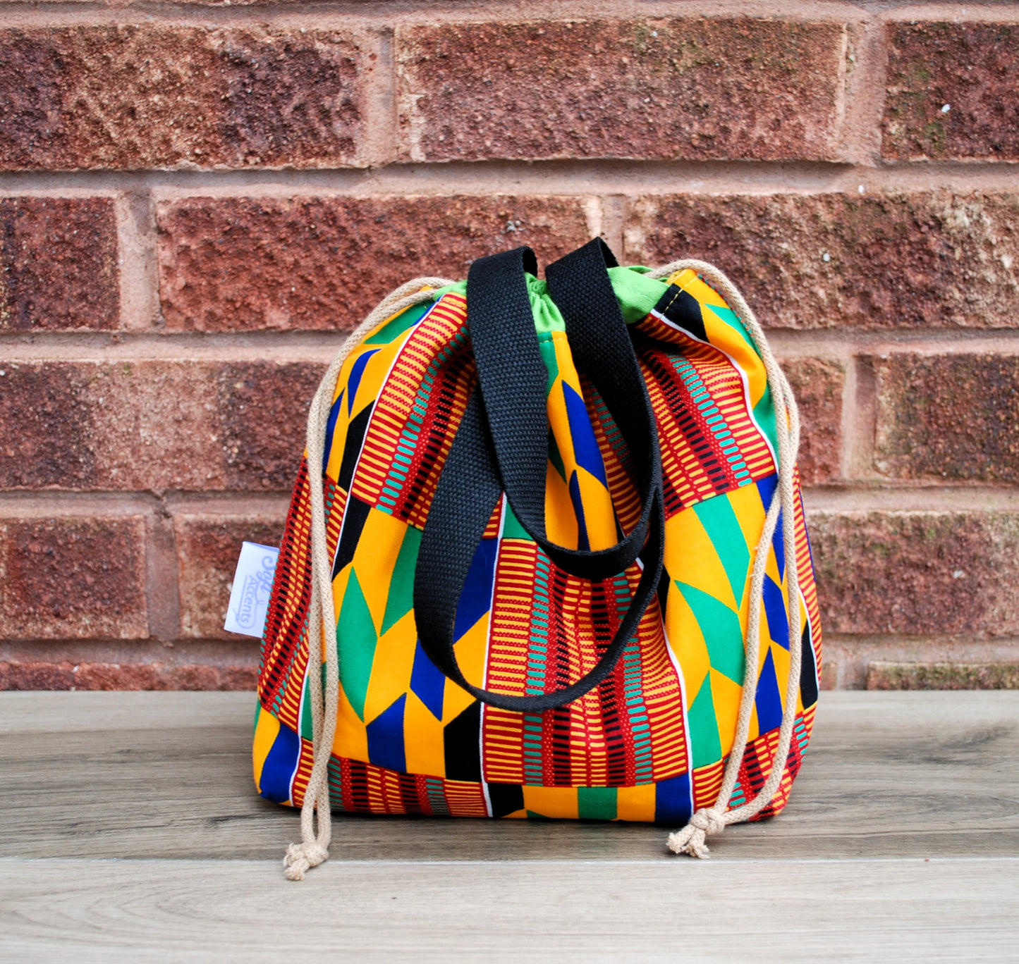 African Kente Print Fabric Medium Farai Project Bag