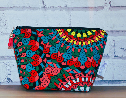 Sunshine print medium zipper pouch Makeup Bag